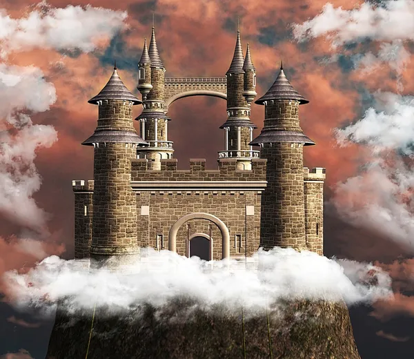 Gamla slottet över en kulle — Stockfoto