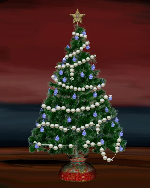 Kostbare kerstboom — Stockfoto