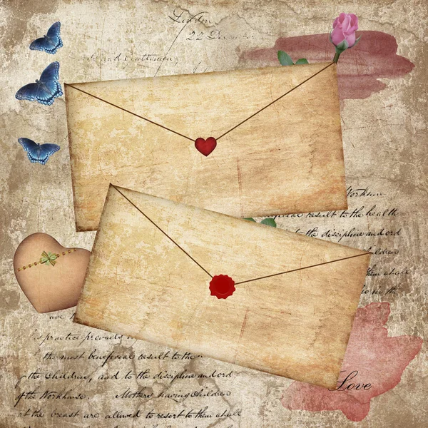 Vintage romantic envelopes — Stock Photo, Image