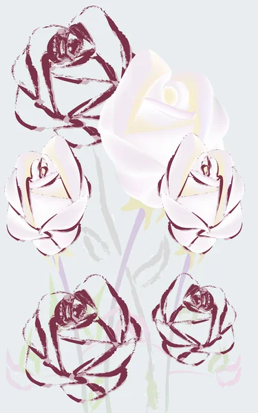 Hermosas rosas — Archivo Imágenes Vectoriales