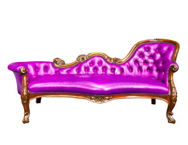 Luxury purple leather armchair isolated clipart