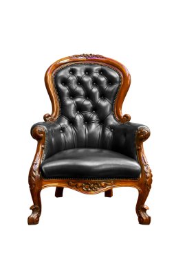 Luxury black leather armchair isolated clipart