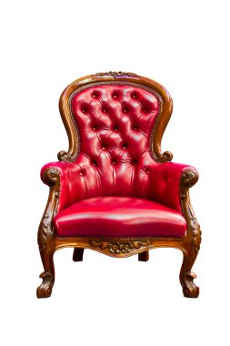 Luxury red leather armchair isolated clipart