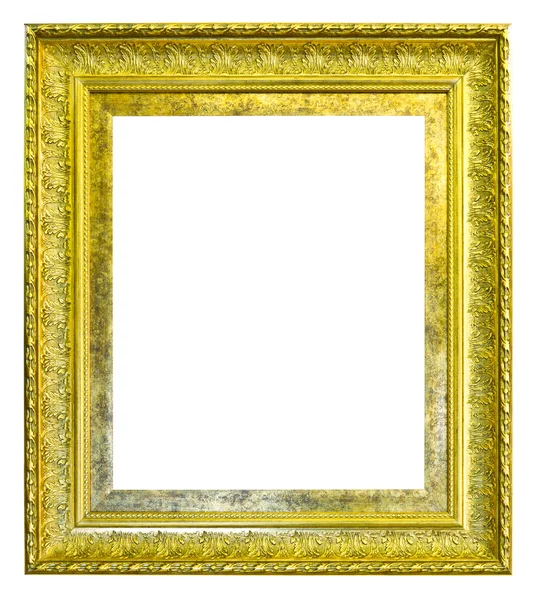 Zlatá dřevěný obrázek fotorámeček izolovaných na bílém pozadí — Stock fotografie