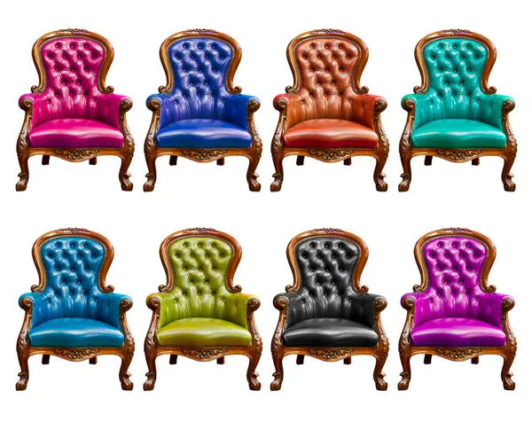 Luxe lederen fauteuil geïsoleerd — Stockfoto