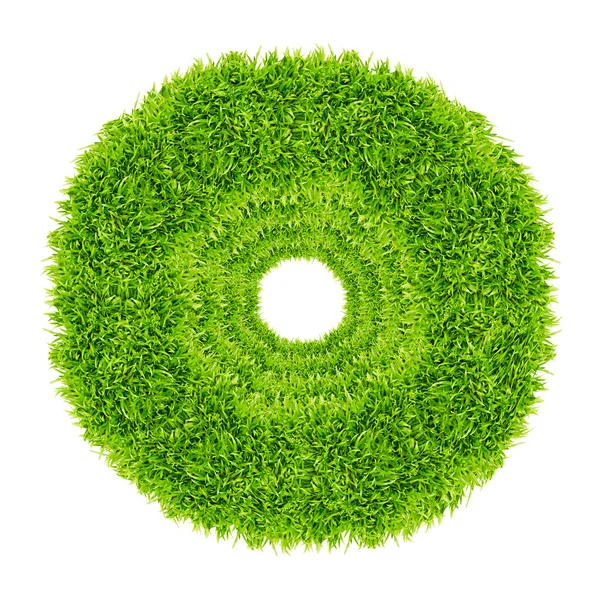 Groen gras cirkelframe geïsoleerd — Stockfoto