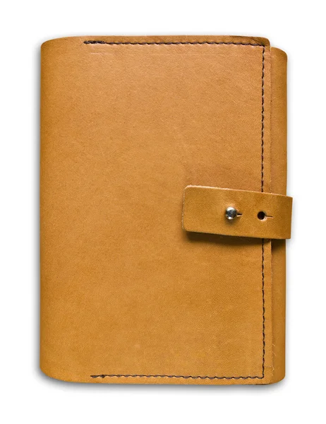 Läder case notebook isolerade — Stockfoto