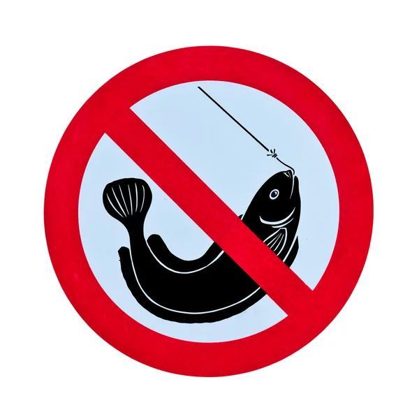 Ninguna advertencia de pesca suspiro aislado —  Fotos de Stock
