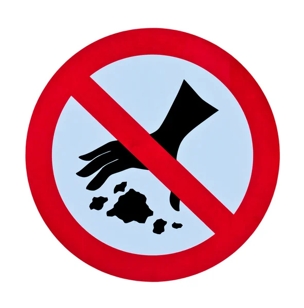 No throwing garbage warning sign — Zdjęcie stockowe