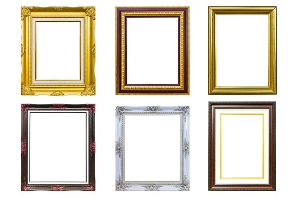 Dřevěný fotorámeček obraz izolovaných na bílém pozadí — Stock fotografie