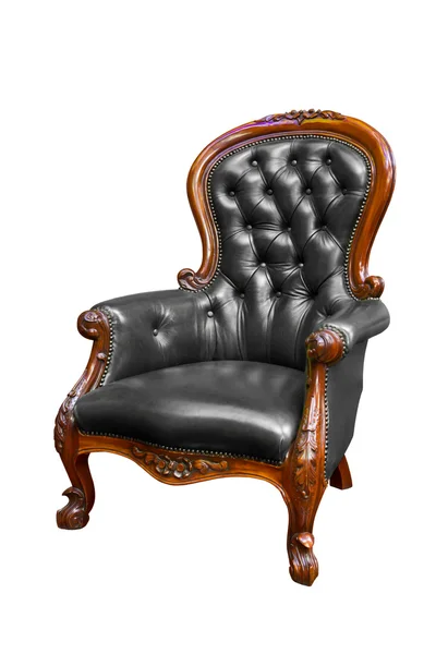 Роскошное черное кожаное кресло — стоковое фото