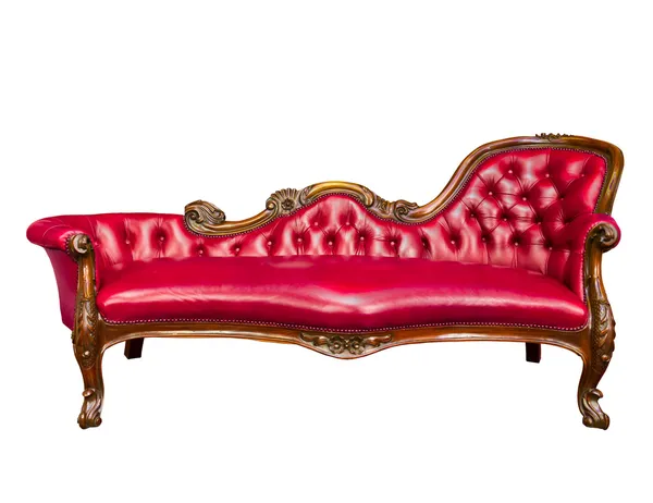 Роскошное красное кресло из кожи — стоковое фото