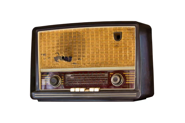 Eski vintage radyo izole — Stok fotoğraf