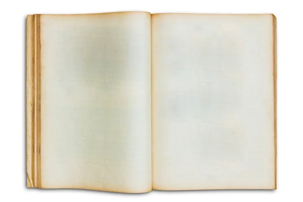 Eski açık boş kitap izole — Stok fotoğraf