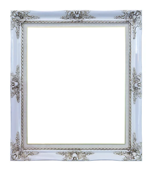 Marco de imagen de madera blanca foto aislado — Foto de Stock