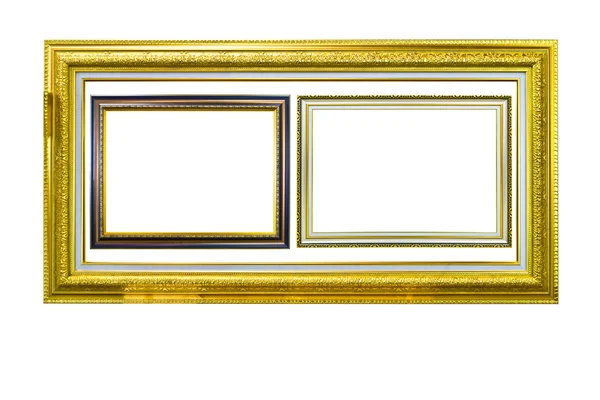 Wood photo image frame isolated on white background — Stock Photo, Image