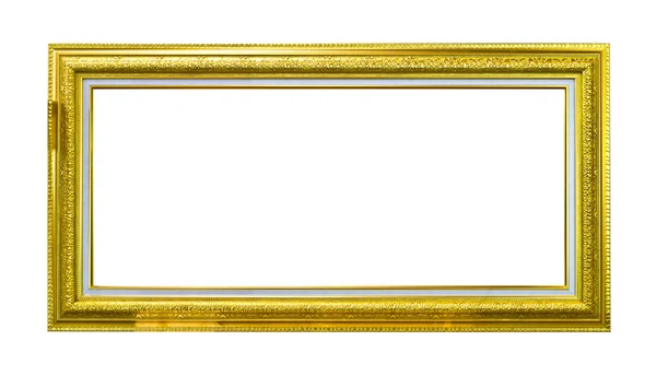 Marco de imagen de madera dorada aislado — Foto de Stock