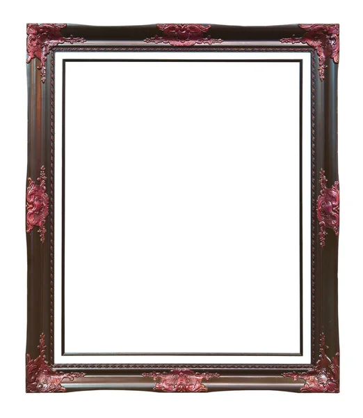 Brown wood photo image frame isolated — Stock Photo, Image