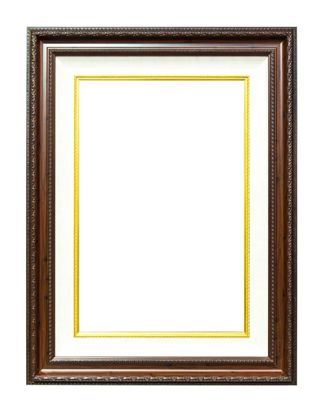 Quadro de imagem de madeira marrom foto isolado — Fotografia de Stock