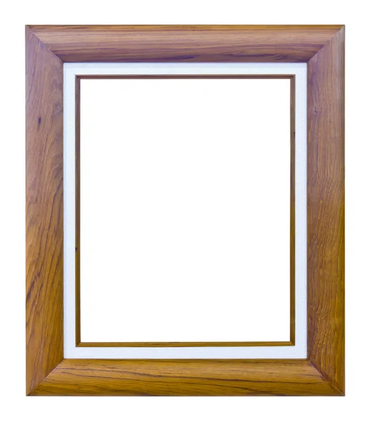 Marco de imagen de madera marrón foto aislado — Foto de Stock