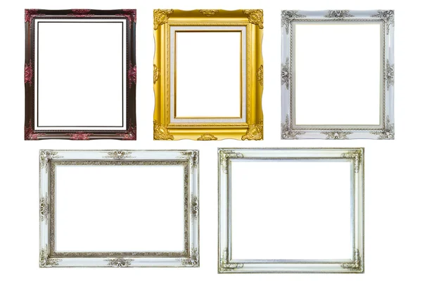 Marco de imagen de foto de madera aislado sobre fondo blanco —  Fotos de Stock