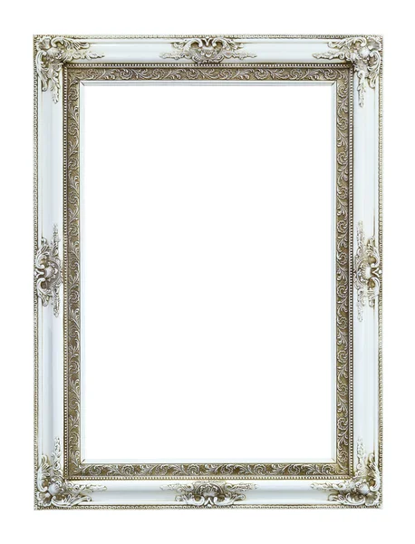 Bílý dřevěný obrázek fotorámeček izolované — Stock fotografie