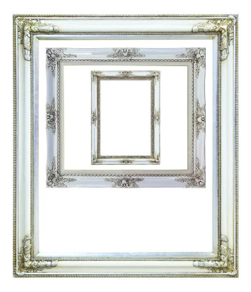 Quadro de imagem de madeira branca foto isolado no fundo branco — Fotografia de Stock