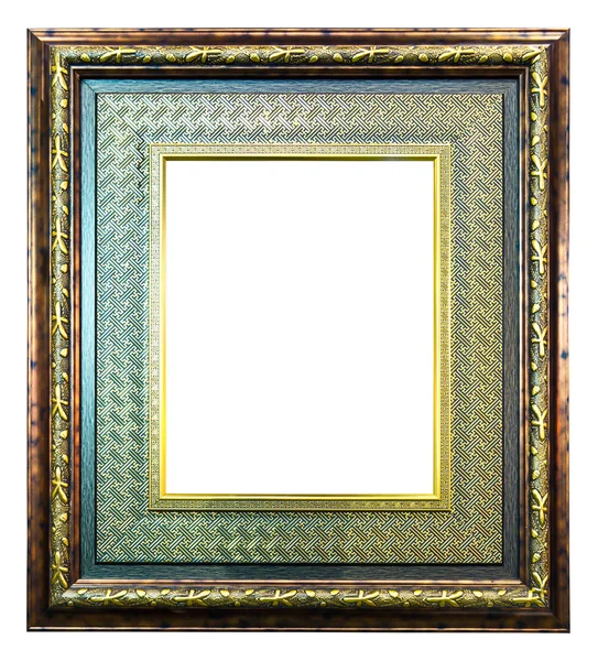 Ancient style wood photo image frame isolated — Stock Photo, Image