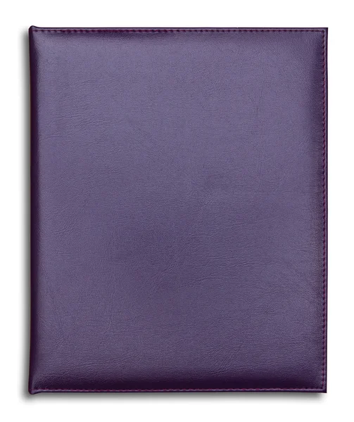 紫色皮革笔记本隔离 — 图库照片