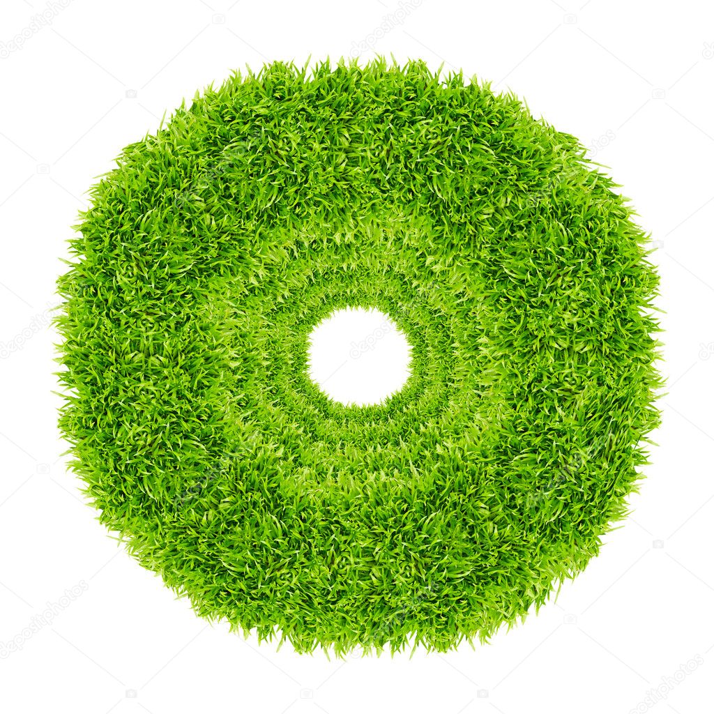 Green grass circle frame isolated