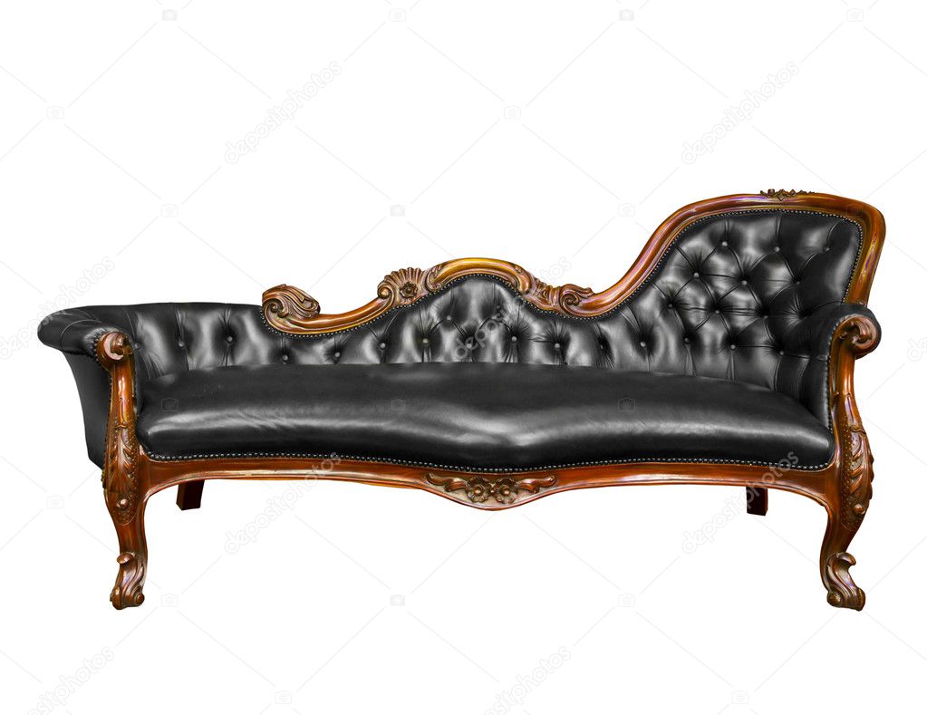 Luxury black leather armchair isolated
