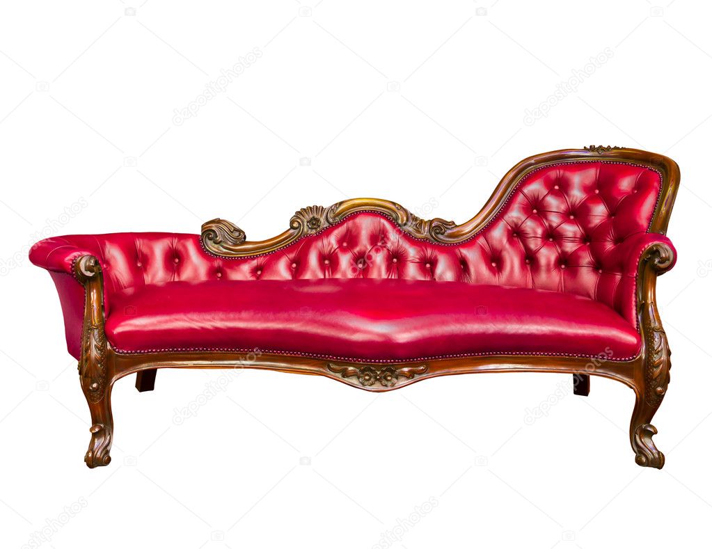 Luxury red leather armchair isolated