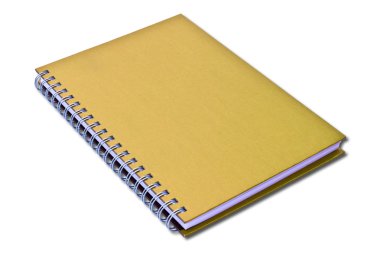 Beyaz arka plan üzerinde izole sarı defter