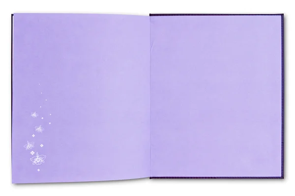 Paarse notebook geïsoleerd — Stockfoto