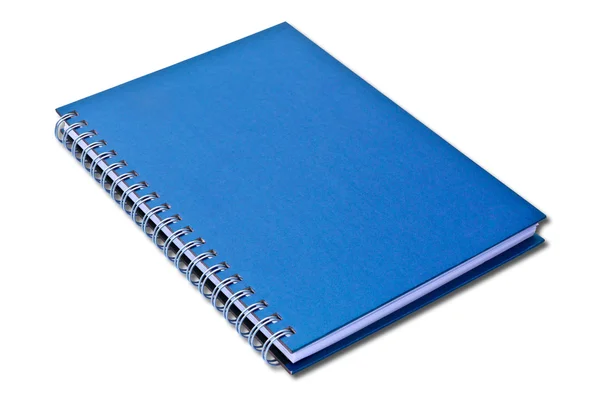 Niebieski notatnik na białym tle — Zdjęcie stockowe