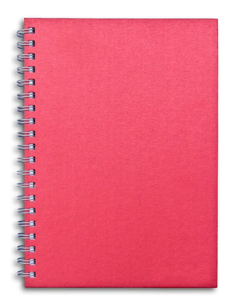 Rotes Notizbuch isoliert — Stockfoto