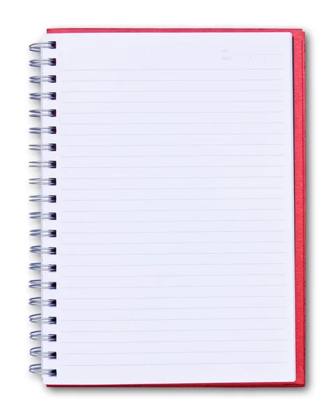 Röda anteckningsboken isolerade — Stockfoto