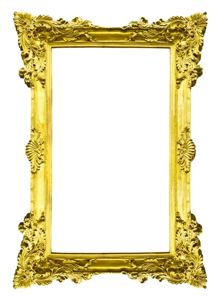 Cornice immagine in legno dorato isolato — Foto Stock