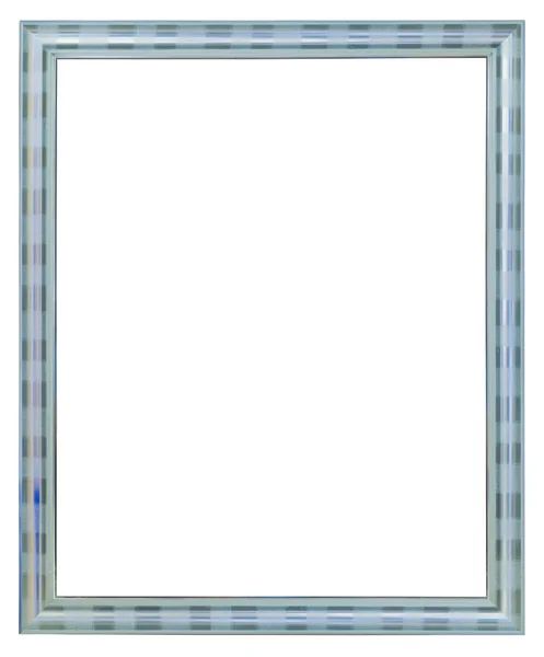 Срібна дерев'яна рамка ізольована на білому тлі — стокове фото