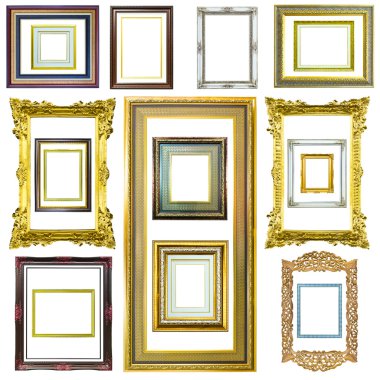 Wooden photo image frame isolated clipart