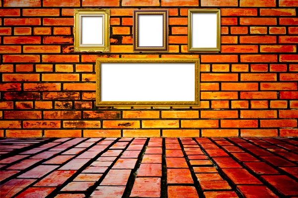 Dřevěný rám na zeď — Stock fotografie