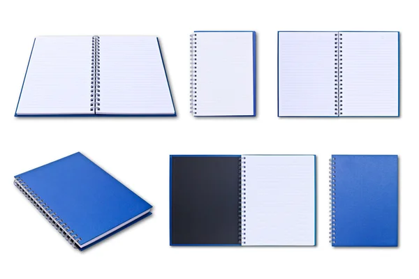 Niebieski notatnik na białym tle — Zdjęcie stockowe
