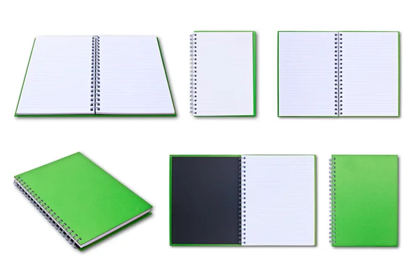 Notebook verde isolado — Fotografia de Stock