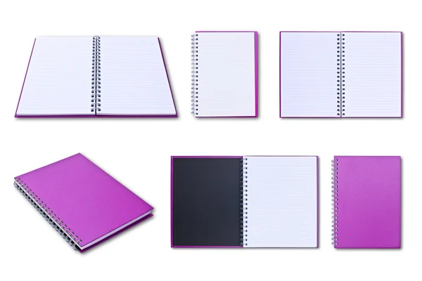 Lila notebook isolerade — Stockfoto