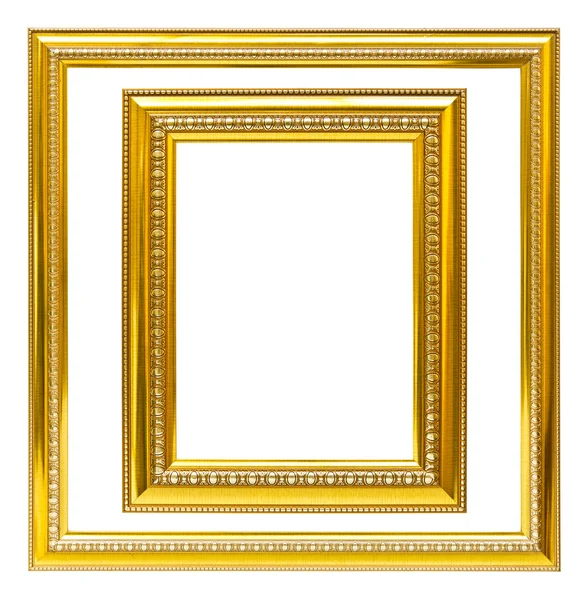 Gouden houten frame geïsoleerd — Stockfoto