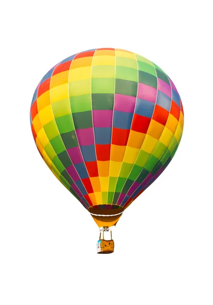 Bunte Heißluftballon isoliert auf weißem Hintergrund — Stockfoto