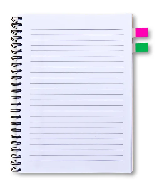 Notebook izolované na bílém pozadí — Stock fotografie