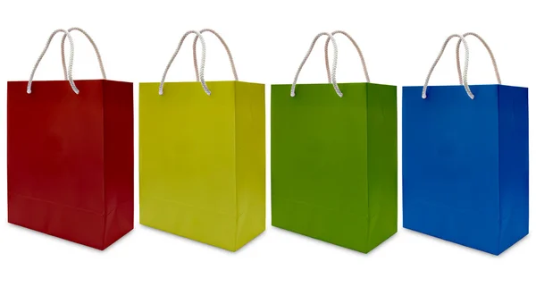 Barevné papírové nákupní taškou izolovaných — Stock fotografie