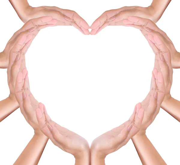 Heart create from hands — Stock Photo, Image