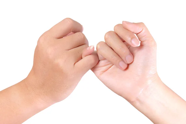 Mão ligando dedo isolado — Fotografia de Stock